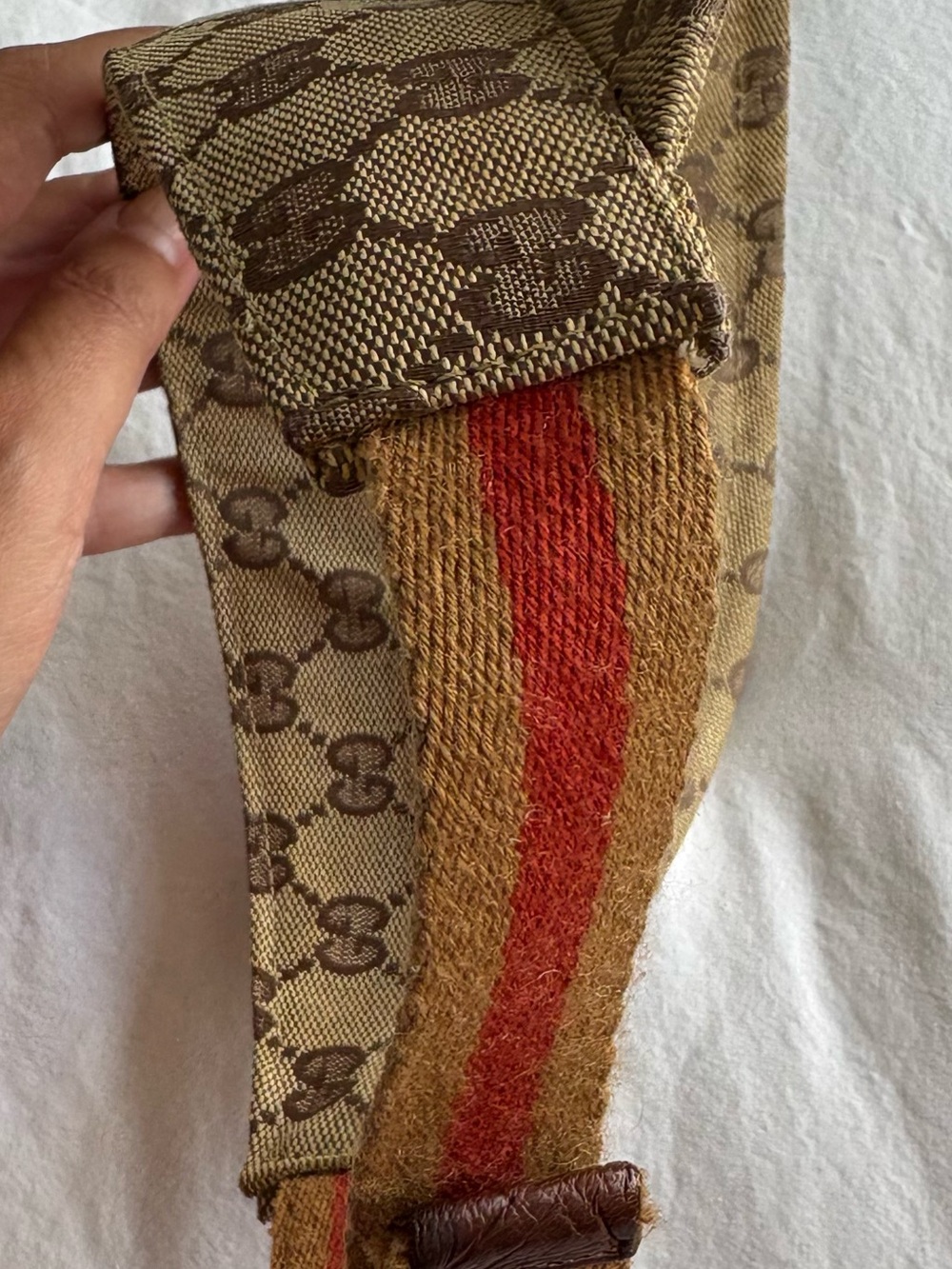 Vintage 99/00 Tom Ford Era Gucci GG Monogram Canvas Sun Visor Adjustable Size M - Picture 9 of 12